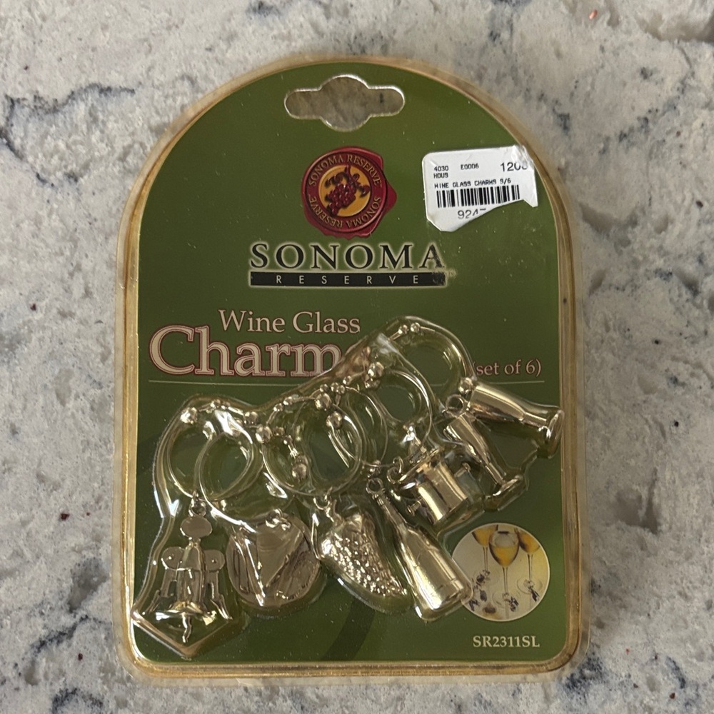 Gold Wine Glass Charms - Set of 6